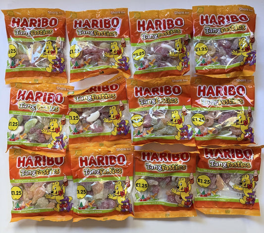 Haribo Tangfastics 12 x 140g Bags β Fizzy Gummy Sweets Wholesale Box β Tangy Mix