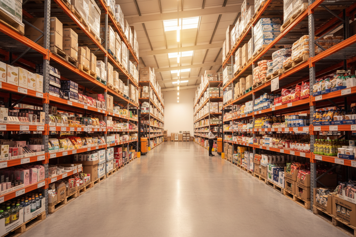 Give me a banner for my front page with warehouse look