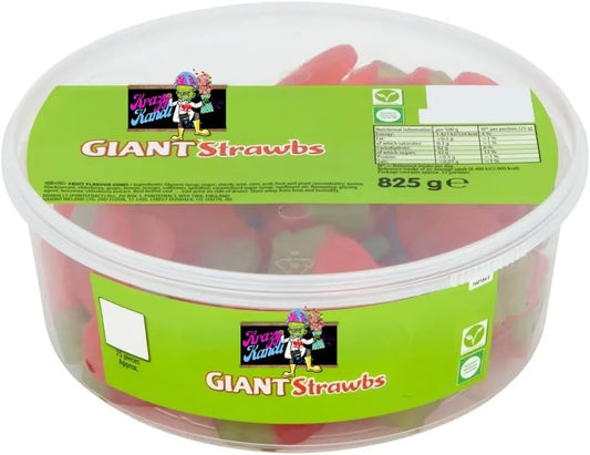 Haribo Giant Strawberries Sweets Tub 825g – Vegetarian Pick n Mix Treat for Chri